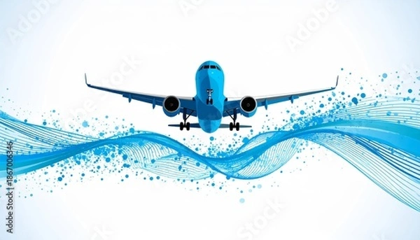 Obraz flying airplane abstract concept vector illustration