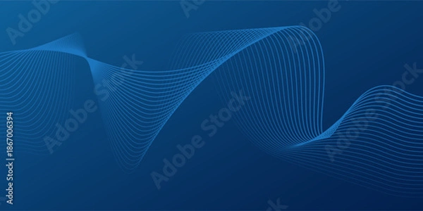 Obraz Blue background wavy metal pattern presentation template. Art