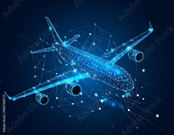 Obraz flying airplane abstract concept vector illustration
