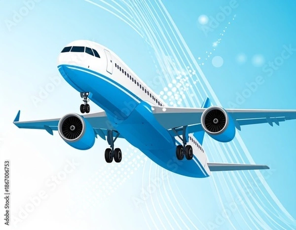 Obraz flying airplane abstract concept vector illustration