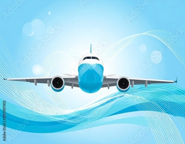 Obraz flying airplane abstract concept vector illustration