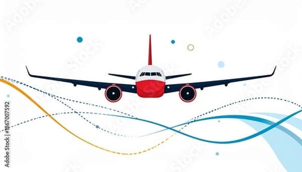 Obraz flying airplane abstract concept vector illustration