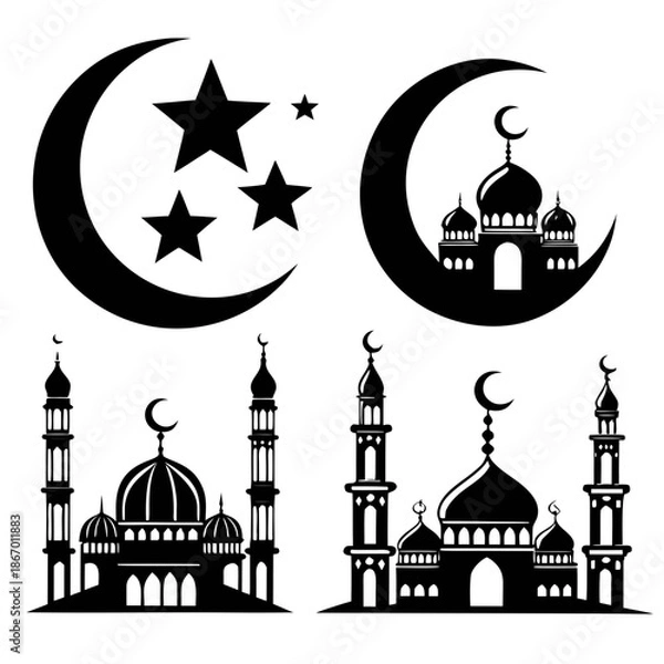 Obraz Islamic symbols and mosques