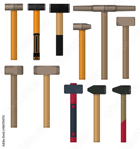 Obraz Various Construction Sledgehammers Models Vectors