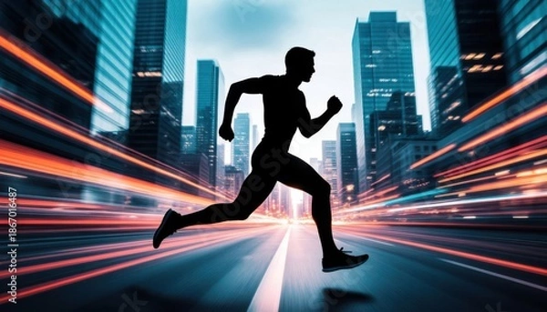 Obraz Fast Running Silhouette