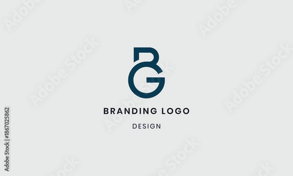 Obraz Flat design monogram BG logo