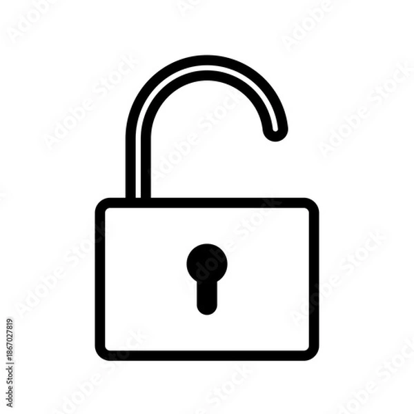 Obraz unlock line icon