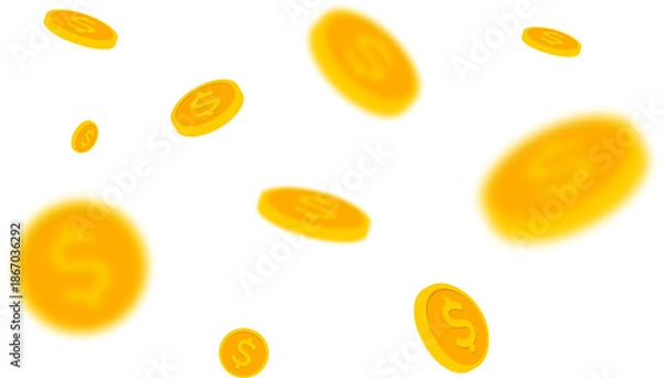 Obraz Falling dollar coins