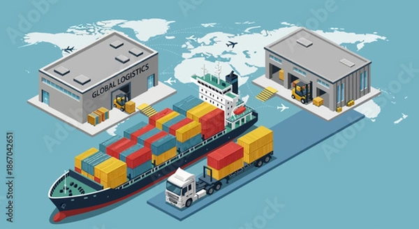 Obraz Global logistics illustration