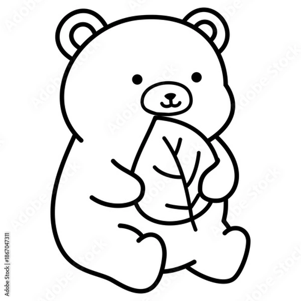 Obraz Teddy Bear with a Leaf