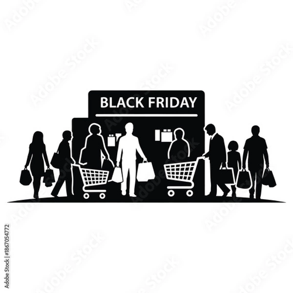 Obraz Black Friday silhouette design