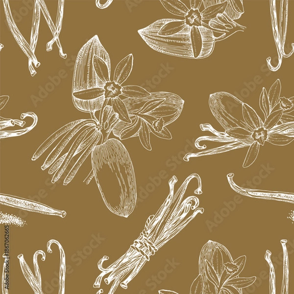 Obraz Vanilla hand drawn seamless pattern