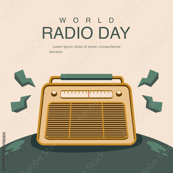 Obraz vector world radio day background template