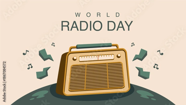 Obraz vector world radio day background template