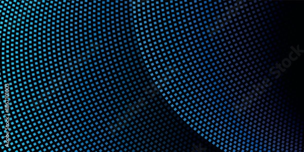 Obraz Glowing blue dotted wallpaper. Circle halftone pattern background