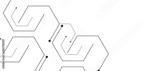 Obraz Vector banner design, white background with hexagon pattern