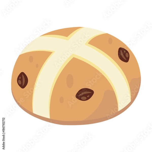 Fototapeta Vector graphic icon for Cream bun