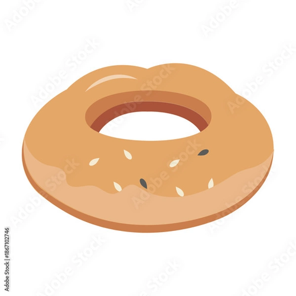 Fototapeta Vector graphic icon for Salted bun