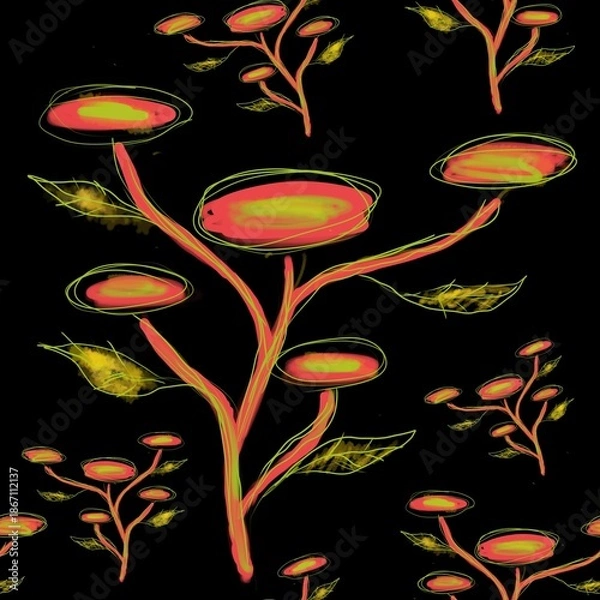 Obraz abstract floral background. illustration