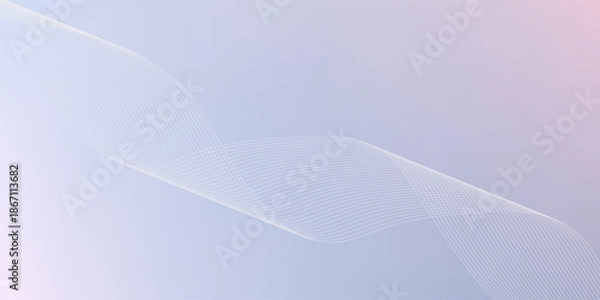 Obraz Abstract grey background with dynamic glowing wavy lines.