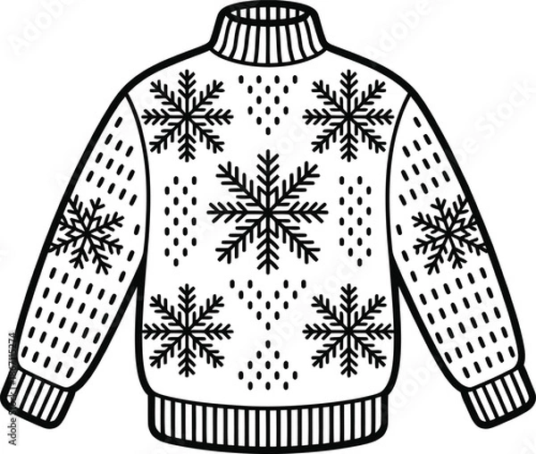 Fototapeta White snowflake pattern sweater
