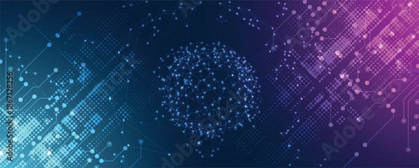 Obraz Abstract digital high technology and science or cyber background