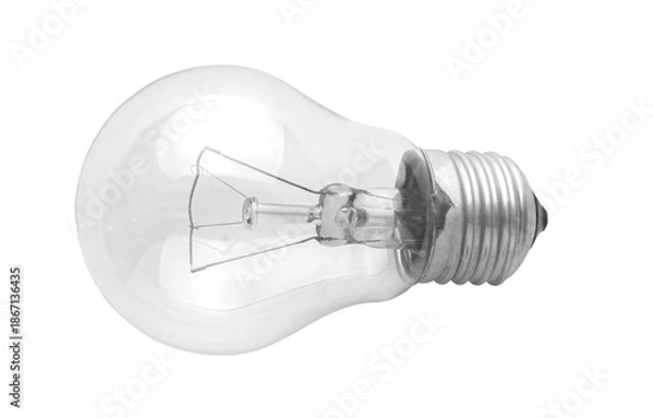Obraz Light bulb close-up, on a white isolated background