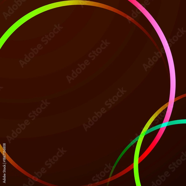 Obraz Neon gradient curve frame template vector