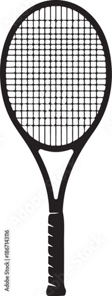 Obraz Tennis Racket Icon Silhouette Bundle