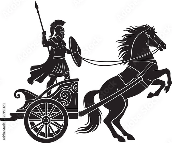 Fototapeta Ancient Chariot Warrior Vector Bundle