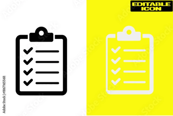 Obraz Completed checklist on clipboard Vector