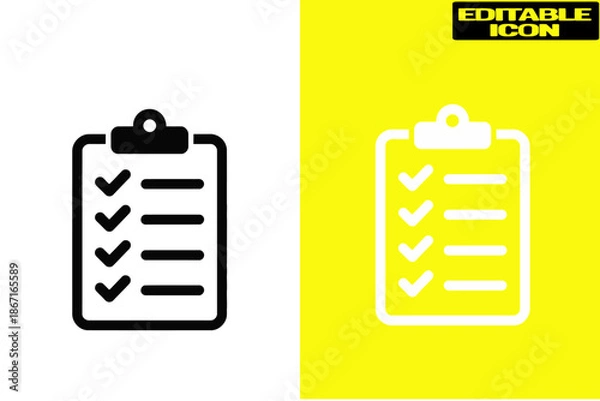 Obraz Completed checklist on clipboard Vector