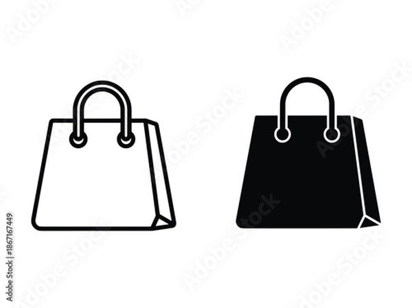 Obraz Simple handbag icon set