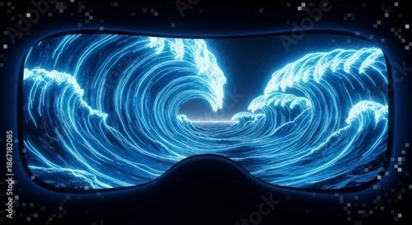 Obraz Virtual Reality Ocean Wave Experience.