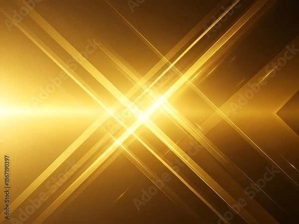 Obraz 黄金色の光線が交差する抽象的な背景