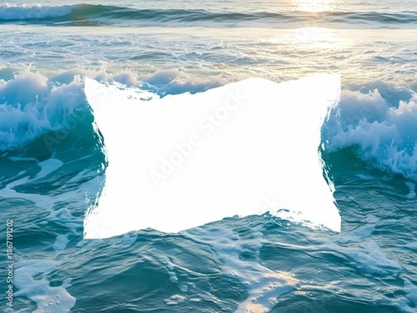 Obraz 波の質感が際立つ、水色の海面クローズアップ