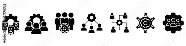 Fototapeta Technical support team vector set. Development team Illustration sign collection.  Programmers team symbol or logo.