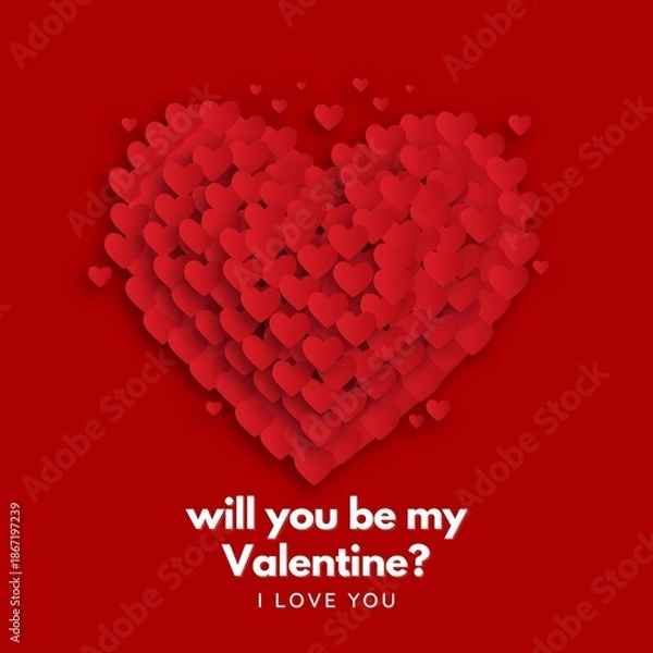 Obraz red heart on white background