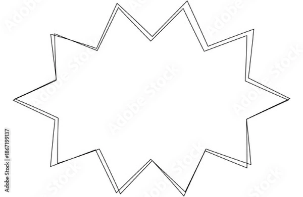 Fototapeta 吹き出しのイラスト25【手書き落書き風の二重線】