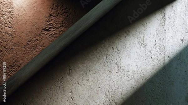 Obraz Abstract rough plaster wall texture divided by sharp diagonal shadow