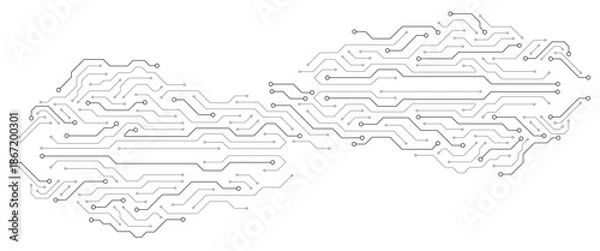 Obraz Circuit board technology background. Electronic motherboard. High tech technology geometric