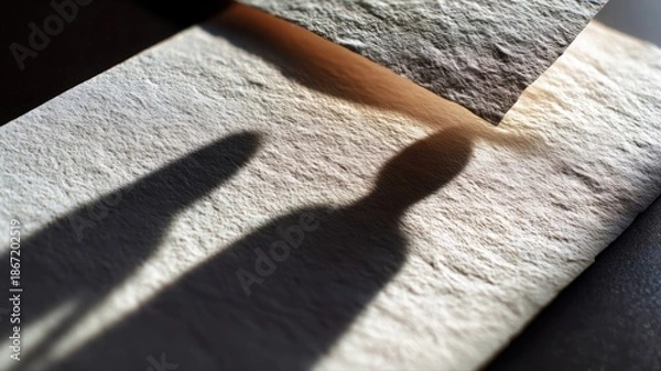 Obraz Abstract Relationship Shown by Soft Shadows on Paper