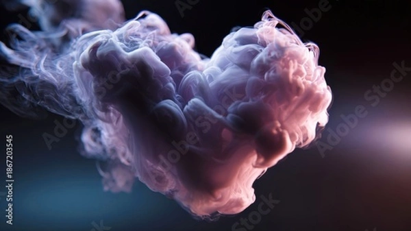 Obraz Cinematic Heart Emerging From Soft Floating Smoke