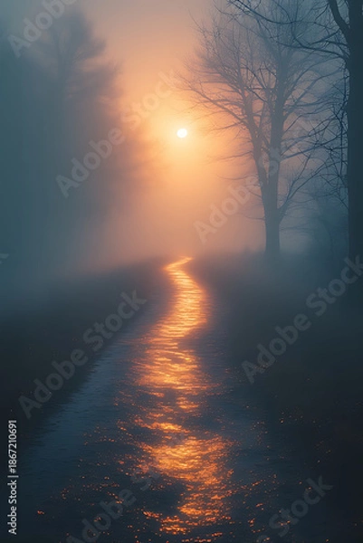 Obraz sunrise over the river