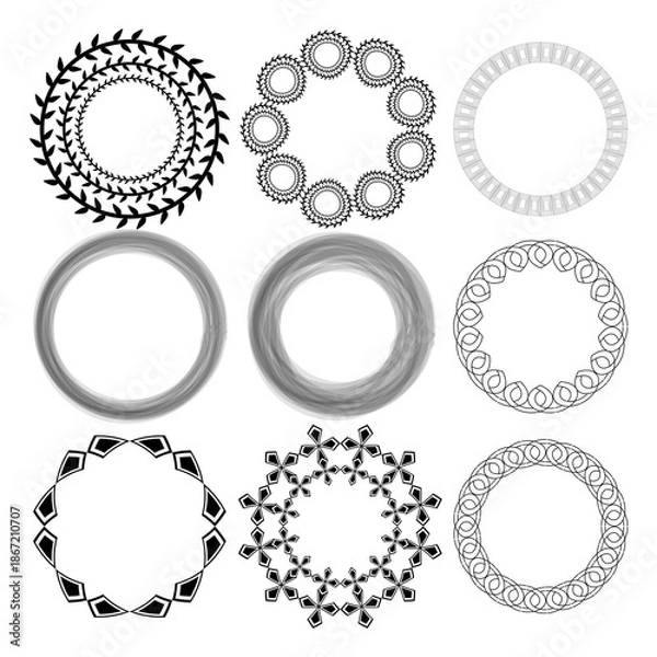 Obraz set of round frames