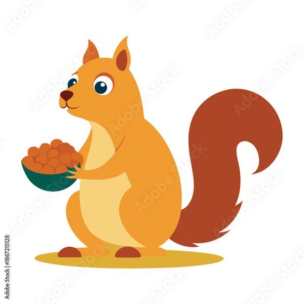 Obraz squirrel with nut and food
