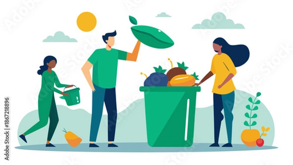 Obraz Community composting effort Vector