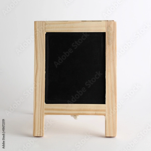 Obraz a standing blackboard on a white background