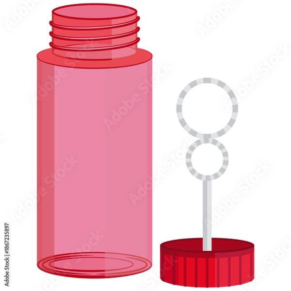 Obraz bubble wand bottle vector drawing.