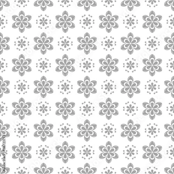 Fototapeta Gray seamless pattern on white background